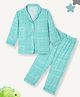 Funkrafts Cotton Woven Full Sleeves Abstract Printed Night Suit - Green