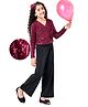 Hola Bonita Full Sleeves Sequinned Top with Shimmery Pant - Maroon & Black