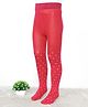 Pine Kids Cotton Knit Anti Microbial Footed Tights Solid Print - Red