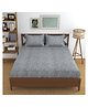 Florida Microfiber Fitted Bedsheet for Double Bed with 2 Pillow Covers - Grey