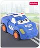 Babyhug Friction Powered Police Car - Blue | Push & Go Vehicle | Enhances Motor Skills | Durable & Child Safe | Non-Toxic | Ideal Gifting Toy for Kids | BIS Certified