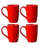 Femora Red Set Of 4 Ceramic Coffee Mug  (Color May Vary) - 360 ml