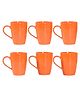 Femora Orange Set Of 6 Ceramic Coffee Mug (Color May Vary) - 360 ml