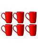 Femora Red Set Of 6 Ceramic Coffee Mug (Color May Vary) - 360 ml