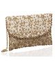 Kuber Industries Handcrafted Embroidered Party Wear Clutch Bag Purse Handbag For Bridal, Casual, Party, Wedding Cream - CTKTC34515