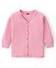 Babyhug Full Sleeves Solid Color Front Open Thermal Vest - Pink