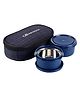 Oliveware Deniz Lunch Box, 2 Inner Steel Containers (450 ml Each), Leak Proof & Microwave Safe, Insulated Fabric Bag, Full Meal & Easy to Carry (Blue)