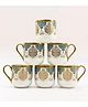 Femora Golden Royal Crown Green Tea Mugs, Ceramic Tea Cups, Coffee Mugs