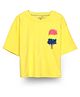 Spunkies Half Sleeves Popsicle Embroidered Top - Yellow