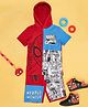 Pantaloons Junior Marvel Comics Featuring Cotton Half Sleeves Spider Man Printed Coordinating Hooded Tee & Shorts Set - Fiery Red