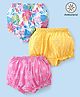 Babyhug 100% Cotton Knit Antibacterial Bloomers with Floral & Polka Dots Print  Pack of 3 - Pink Yellow & White