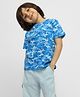 Somersault  Half Sleeves Abstract Printed Tee - Blue