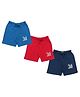Clothe Funn Pack Of 3 Surf Club Text Printed Shorts - Coral Sky & Navy Blue