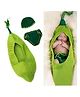 MOMISY Knitted Cocoon Nest, Cap, Diaper New Born Baby Pod Sleeping Bag Photography Prop (Green)