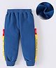 Kookie Kids Full Length Track Pants Text Print - Blue