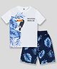 Unicorns Cotton Half Sleeves  Tropical Vacation Bird Printed Co Ord Set - White & Blue