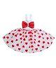 TINY MINY MEE Elastane Sleeveless Bow Applique & Hearts Printed Dress - White