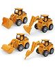 PLUSPOINT 4PCS Construction Excavator, Bulldozer, Ground Drill, Road Roller Toys Set - Press and Go Excavator Toys, Pull Back Engineering Cars for Toddlers, Pressure Vehicle Educational Kids Toys