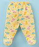 Child World Interlock Knit Footed Bootie Leggings With Dinosaurs Print - Gold