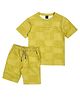 CAVIO Cotton Blend Half Sleeves Tie Dye Tee And Shorts Set - Lemon