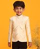 Vastramay Viscose Full Sleeves Mirror Work Jodhpuri Jacket - Cream