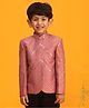 Vastramay Viscose Full Sleeves Mirror Work Jodhpuri Jacket - Onion Pink