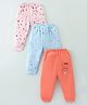 Mini Donuts 100% Cotton Interlock Knit Full Length Lounge Pants Space Theme Print Pack of 3 - Pink,Blue & Peach