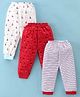 Mini Donuts 100% Cotton Knit Full Length Lounge Pants With Stripes & Sailboats Print Pack Of 3 - Multicolor