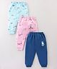 Mini Donuts 100% Cotton Interlock Knit Full Length Lounge Pants Vehicle Print Pack of 3 - Multicolour
