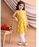Kinder Kids Sleeveless Ethnic Motif Printed Kurta With Solid Pant - Yellow & White