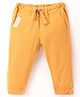 ToffyHouse 100% Cotton Woven Full Length Solid Joggers - Mustard