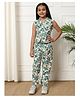 READIPRINT Cotton Sleeveless Floral Printed Coordinating Top & Pant Set - Grey