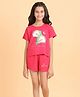 Ninos Dreams Cotton Jersey Half Sleeves Unicorn    Printed Tree & Shorts - Dark Pink