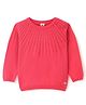 Toffyhouse 100% Flatknit Cotton Full Sleeves Solid Coloured Pullover Sweater - Pink