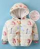 Little Kangaroos Woven Full Sleeves Bear Printed Hooded Jacket - Yellow