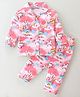 Little Darlings Cotton Knit Full Sleeves Night Suit Unicorn Print - Pink