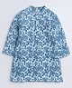Aww Hunnie 100% Cotton Full Sleeves Floral Jaipuri Printed Kurta - Blue