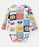 Babyhug 100% Cotton Interlock Full Sleeves Onesie Text Print - Multicolour