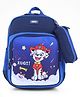 Polo Fancy School Bag with Pouch & Puppy Print Blue - Height 13 Inches