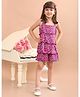 Superminis Cotton Sleeveless Ikat Printed Flared Top And  Shorts Set - Purple