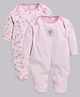 BABY GO Cotton Knit Pack Of 2 Full Sleeves Ocean Adventure Printed Sleepsuits - Pink