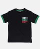 SpyBy Half Sleeves Football Printed Tee - Black