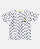 SpyBy Half Sleeves Geometric  Printed Tee - White
