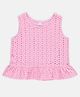 SpyBy Sleeveless Schiffli Embroidered  Top - Pink