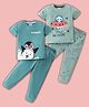 BLUSHES 100% Cotton Knit Pack Of 2 Half Sleeves Space Theme & Animals Printed Night Suits - Olive Green & Light Green