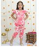 Ka-mee Cotton Frill  Sleeves Floral Printed Co Ord Set -  Pink