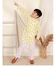 Ka-mee Cotton Full Sleeves Pineapple  Printed Kurta Pyjama - Yellow