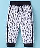 Mini Taurus Cotton Knit Full Length Lounge Pant with Alphabet Print - Navy Blue & White