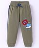 Mini Taurus Cotton Knit Full Length Lounge Pant with Whale Print - Olive Green