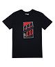 GINI & JONY Cotton Knit Half Sleeves T-Shirt Logo Text Print - Navy Blue